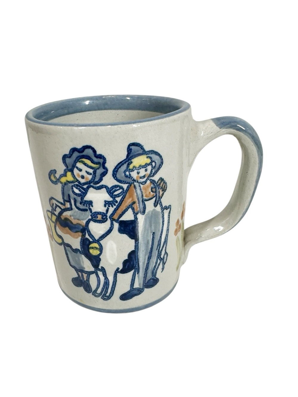 LOUISVILLLE STONEWARE USA Milk & Honey Hand-Painted Ceramic Mug